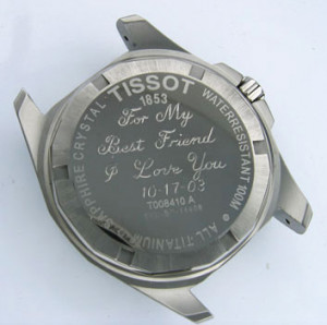 hand engraved watch a note engraved on the back of