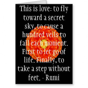 Rumi Quote - famous spiritual author, sufi mystic Greeting Card