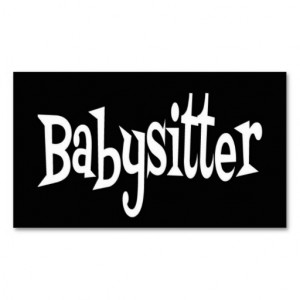 babysitter_black_and_white_business_card ...