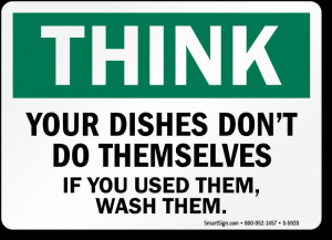 wash your dishes signs funny