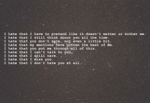 care, hate, miss, pretend, quote, text