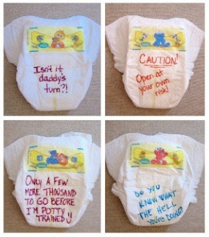 Funny Baby Sayings For Diapers Diaper duty notes baby shower