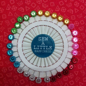 Flower Sewing Pin Wheel- Sew a Little Happiness Quote