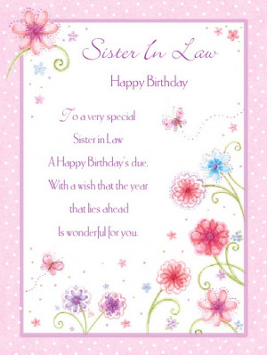 Happy Birthday Sister in Law Cards