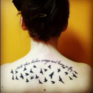 ... tattoo #tattoos #quote #lyrics #beatles #broken #wings #fly #script