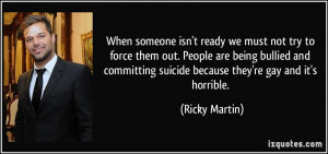 isn't ready we must not try to force them out. People are being ...