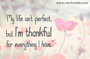 My Life is Not Perfect But I Am Thankful For Everything I Have