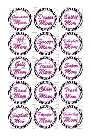 Bottle Cap Images Sports Dance Mom Sayings on Zebra