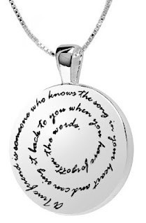 Sterling Silver Pendant Necklace With Quotes