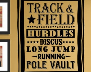 Slap-Art™ Track & field hurdles dis cus long jump running pole Wall ...