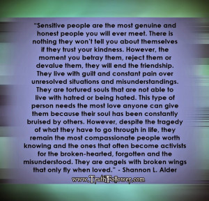 sensitive people are the most genuine and honest people you will ever ...