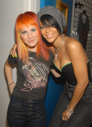 Hayley Williams of Paramore and Rihanna at MTV's Studios in Times ...
