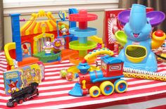 ... Train toys for the kids to play with at our Dumbo Circus Train Party