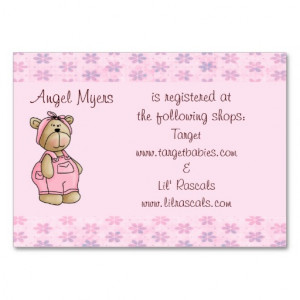 Baby Bear Gift Registry Card Business Card Templates from Zazzle.com
