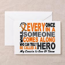 HERO Comes Along 1 Cousin LEUKEMIA Greeting Card for