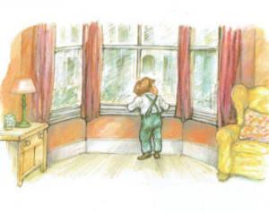 Waiting at the window' story bo ok illustration mounted printed by ...