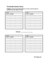 Character Qualities Quote Practice Form Character Compare Contrast ...