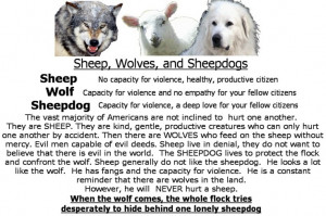 sheep sheepdogs and wolves
