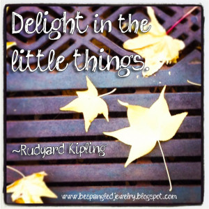 Delight in the little things