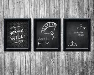 Chalkboard Prints, Dare to Fly, Chalk Inspirational Quote, Stars ...