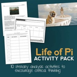 Life of Pi activity pack. 8+ activities for the novel that engage ...