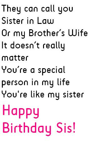 Sister in Law Birthday Quotes, Messages and Wishes