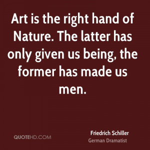 Art is the right hand of Nature. The latter has only given us being ...