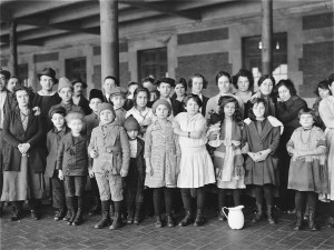 Detail from Immigrant children, Ellis Island, New York. By Brown ...