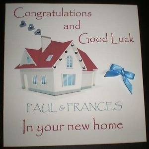 HANDMADE PERSONALISED CONGRATULATIONS AND GOOD LUCK IN YOUR NEW HOME ...