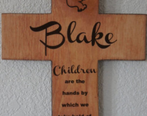 Boys First Communion Rustic Cross with Dove (Children are the hands by ...