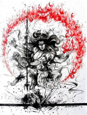 The Destroyer - Shiva!!Sarvarta Shiv, Shiva Avtar, Modern Art, Lord ...