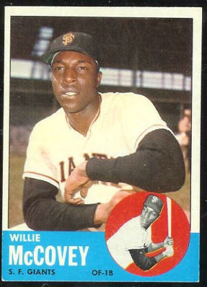 1963 Topps #490 Willie McCovey SCARCEST MID SERIES [#a] (Giants ...