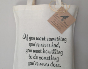 Quote Tote Bag Embroidery on eco fr iendly cotton canvas tote bag you ...