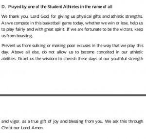Basketball Prayer Quotes Prayer before a basketball
