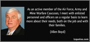 As an active member of the Air Force, Army and Mine Warfare Caucuses ...