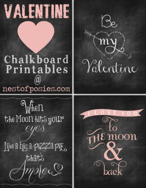 Valentine Chalk Printables | Nest of Posies. For more FREE #Valentine ...