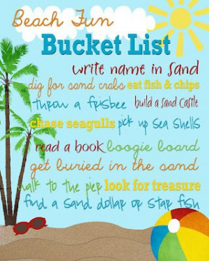 beach fun bucket list