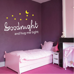 Goodnight and hug me tight wall quote sticker