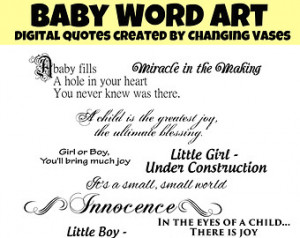 Digital Quotes Baby Children Pregnancy Word Art Words Phrases Clip art ...