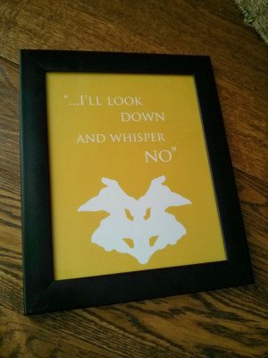 Watchmen inspired Rorschach inkblot and quote print, yellow 8