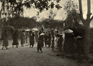 wedding in Annam (Middle of Vietnam) in 1900s. The bridegroom's family ...