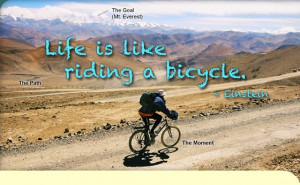 Inspirational Bicycle Quote. Life is like a bicycle. Albert Einstein.