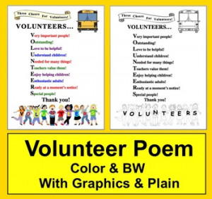 School Volunteer Thank You Poem http://www.teacherspayteachers.com ...