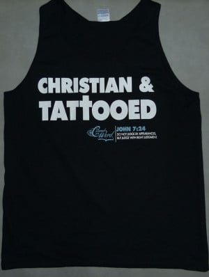 Mens Tank Top Christian & Tattooed on black