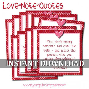 Valentine Love Note Quotes - Printable INSTANT DOWNLOAD
