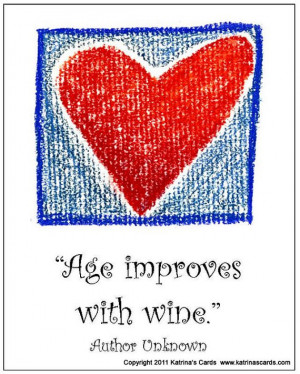 Age improves with wine Quote Note Cards Set
