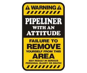 Details about Pipeliner Warning Attitude Yellow Decal 5