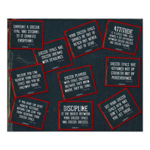 Soccer Quotes 10 Poster Collage in Colors on Denim