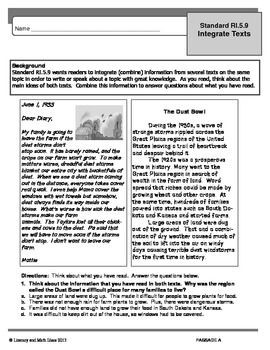 COMMON CORE (Grade 5) RI.9 INTEGRATE TEXTS PASSAGES FOR PRACTICE. This ...