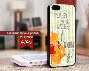 Winnie The Pooh Quotes 4 - iPhone 4 / 4s Black Case